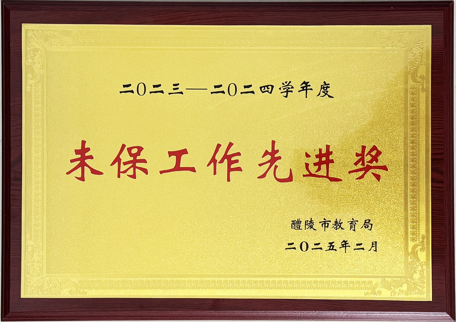 未保工作先进奖